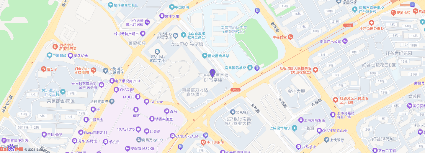 万达中心B1写字楼周边地图,同喆科技位于716室